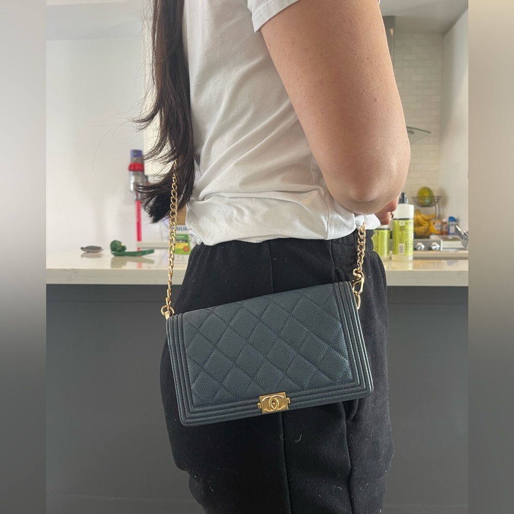 Authentic Chanel Caviar Boy WOC with box , authenticity card and strap!